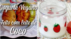 IOGURTE DE COCO VEGANO Natural Com 3 Ingredientes Simples Sem açúcar Sem Lactose