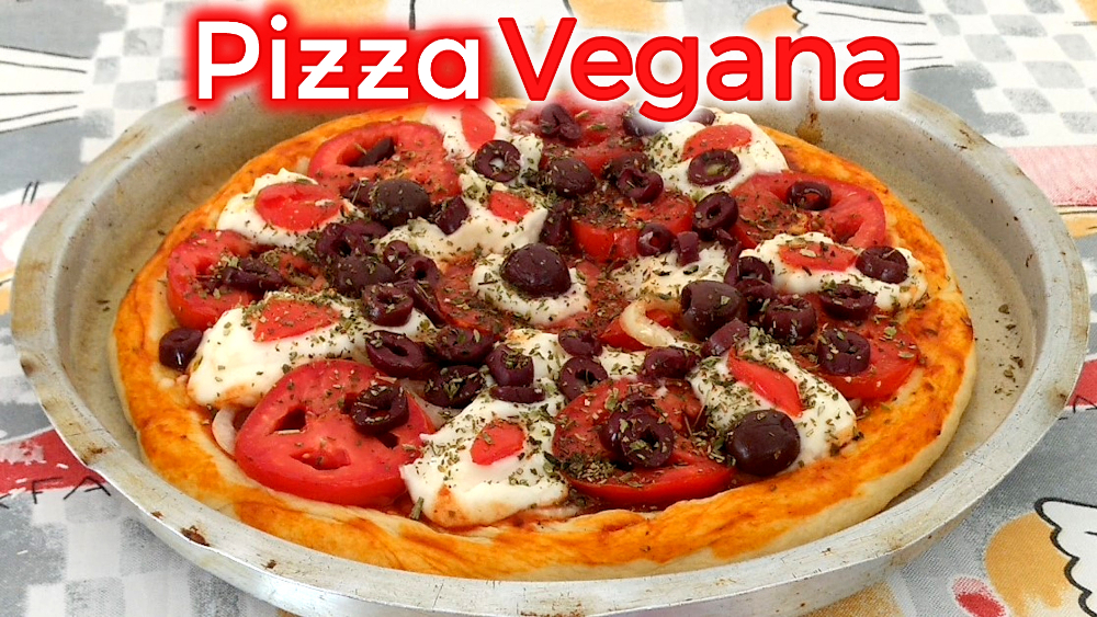 PIZZA VEGANA DELICIOSA COM QUEIJO VEGANO BLOG- Aprenda Como Fazer PIZZA VEGANA Receita Fácil com Massa Fofinha e Crocante KatiaVegana