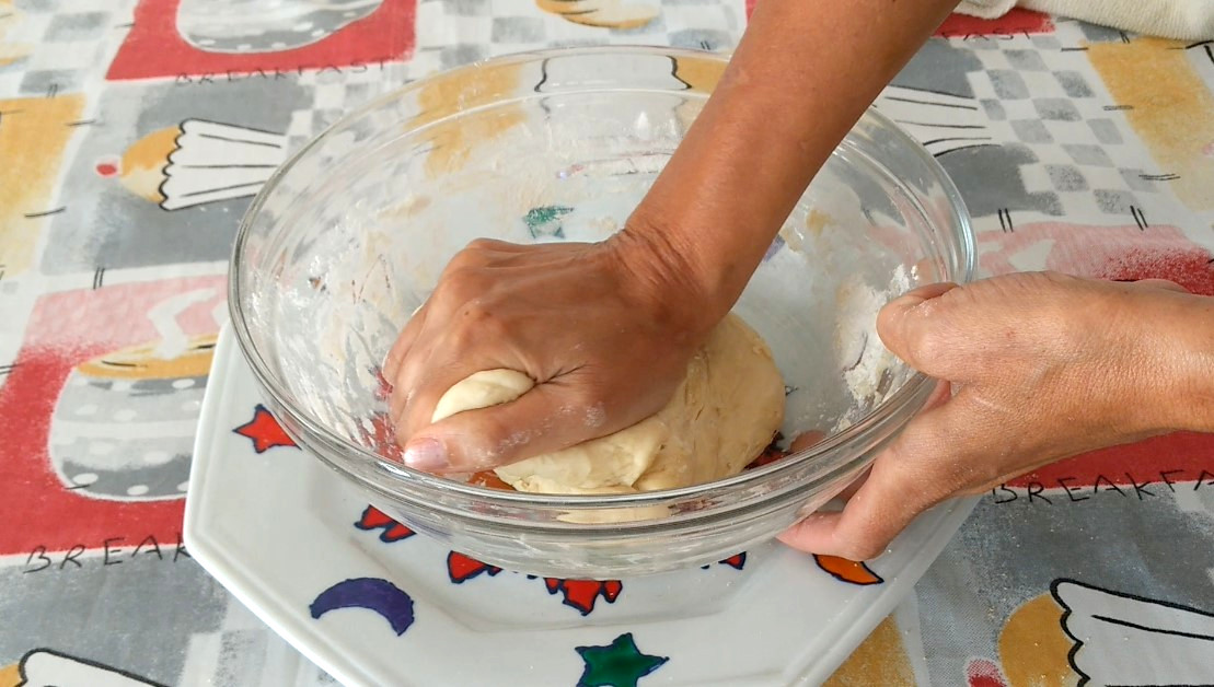 Pizza Vegana Amasando a Massa na Vasilha Brilho KatiaVegana